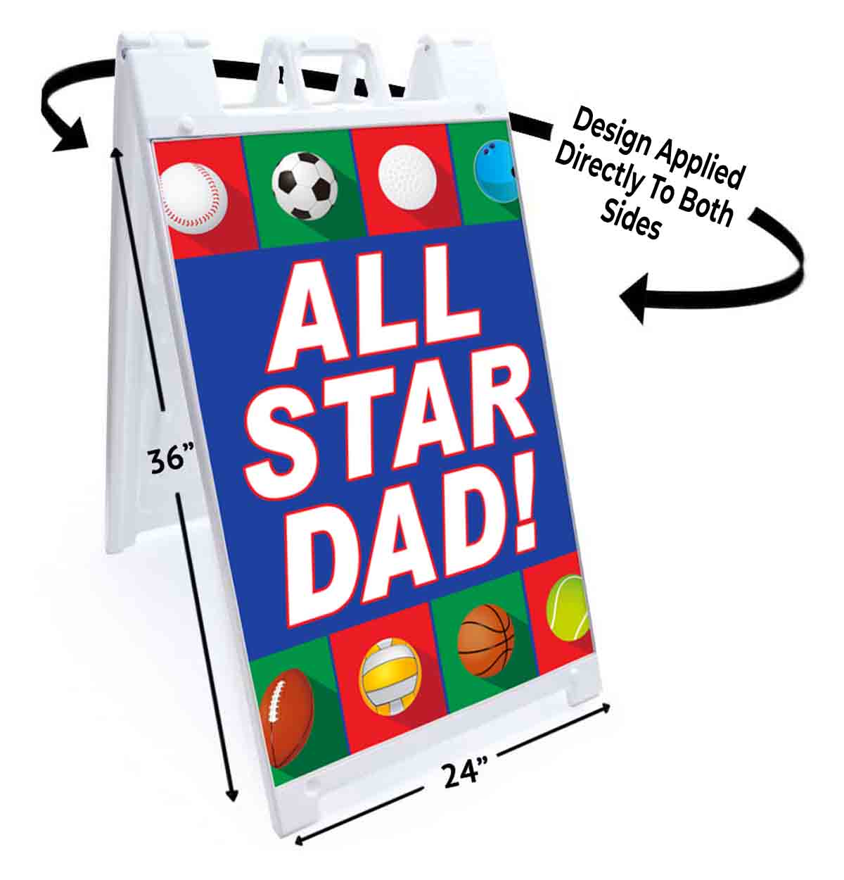ALL STAR DAD Signicade 24×36 Aframe Sidewalk Sign Banner Decal FATHER’S DAY
