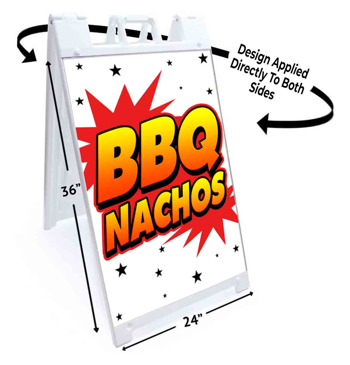 BBQ NACHOS Signicade 24×36 Aframe Sidewalk Sign Banner Decal BARBEQUE FOOD