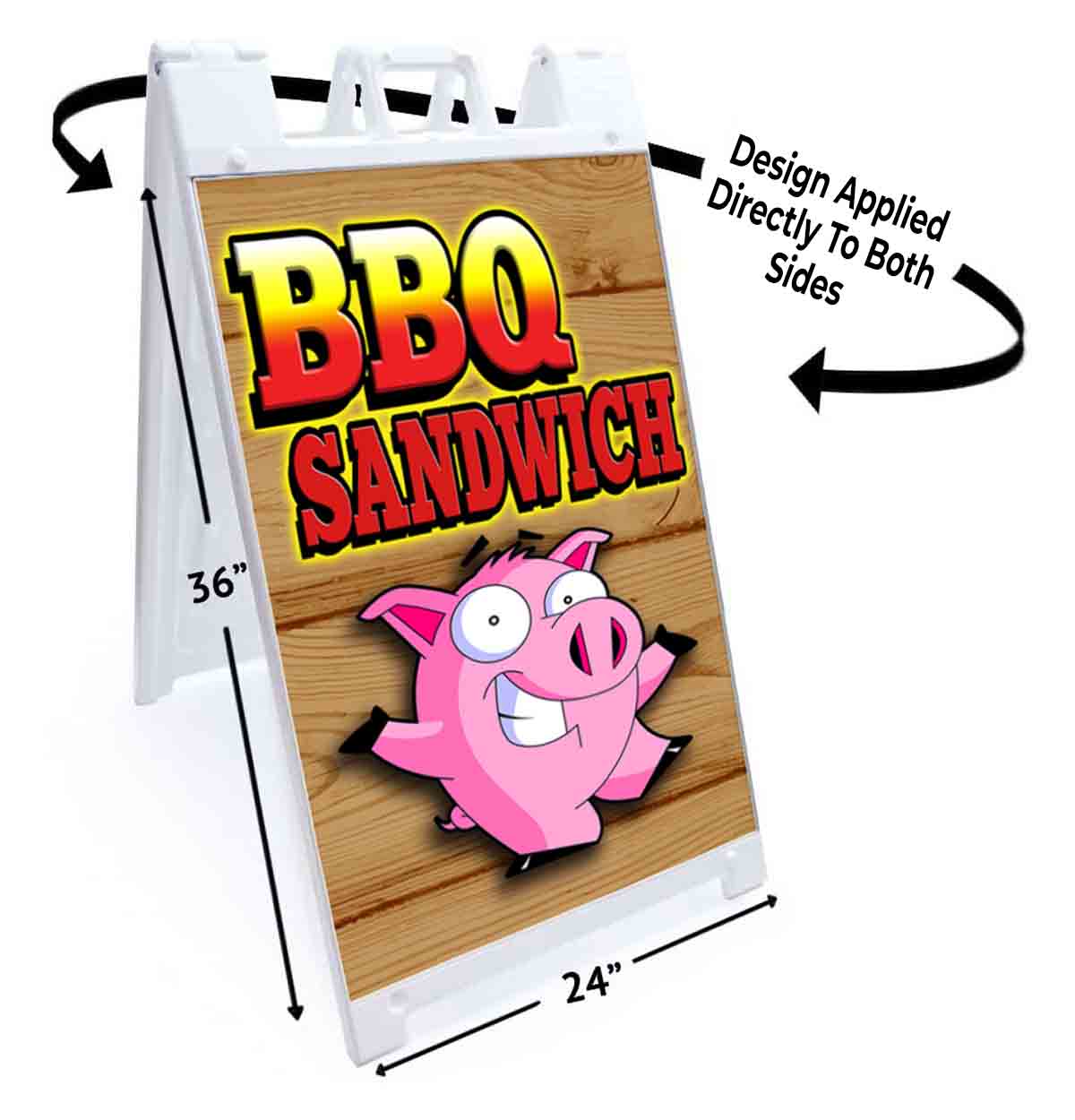 BBQ SANDWHICH Signicade 24×36 Aframe Sidewalk Sign Banner Decal FOOD