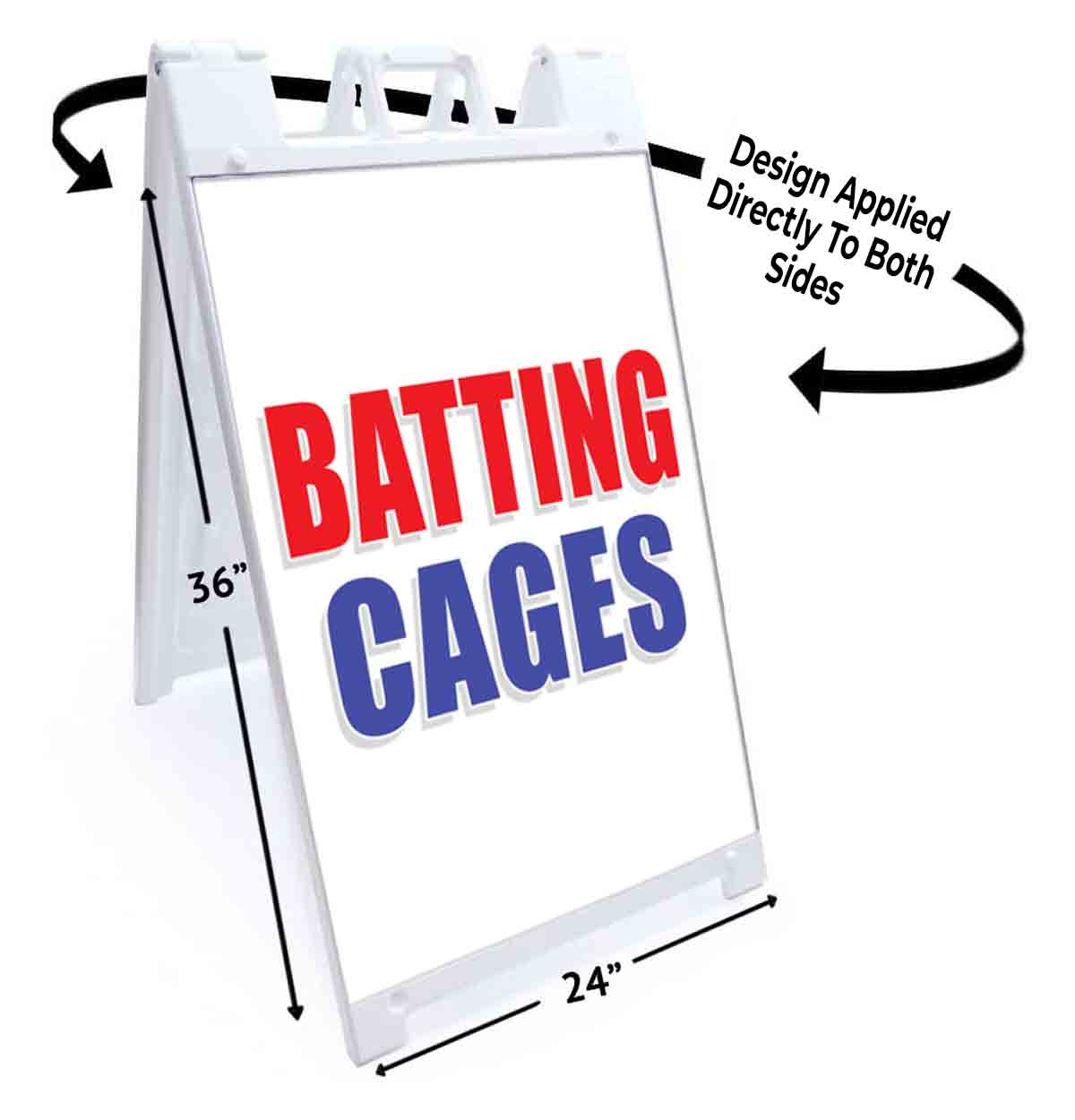 BATTING CAGES Signicade 24×36 Aframe Sidewalk Sign Banner Decal BASEBALL