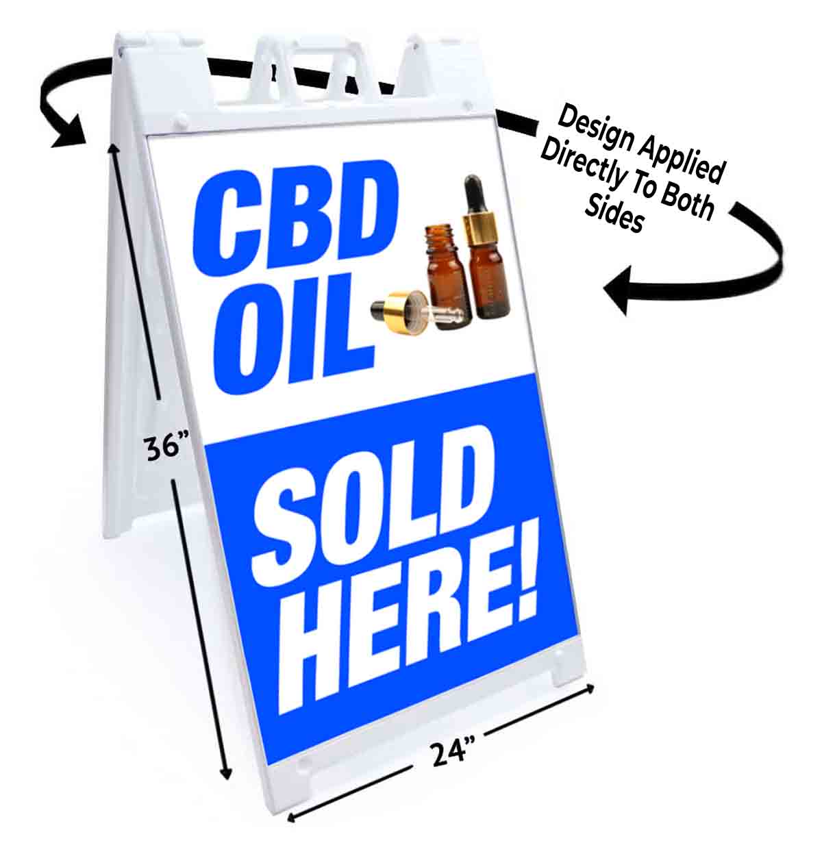 CBD OIL SOLD HERE Signicade 24×36 Aframe Sidewalk Sign Banner Decal CANNIBIDIOL