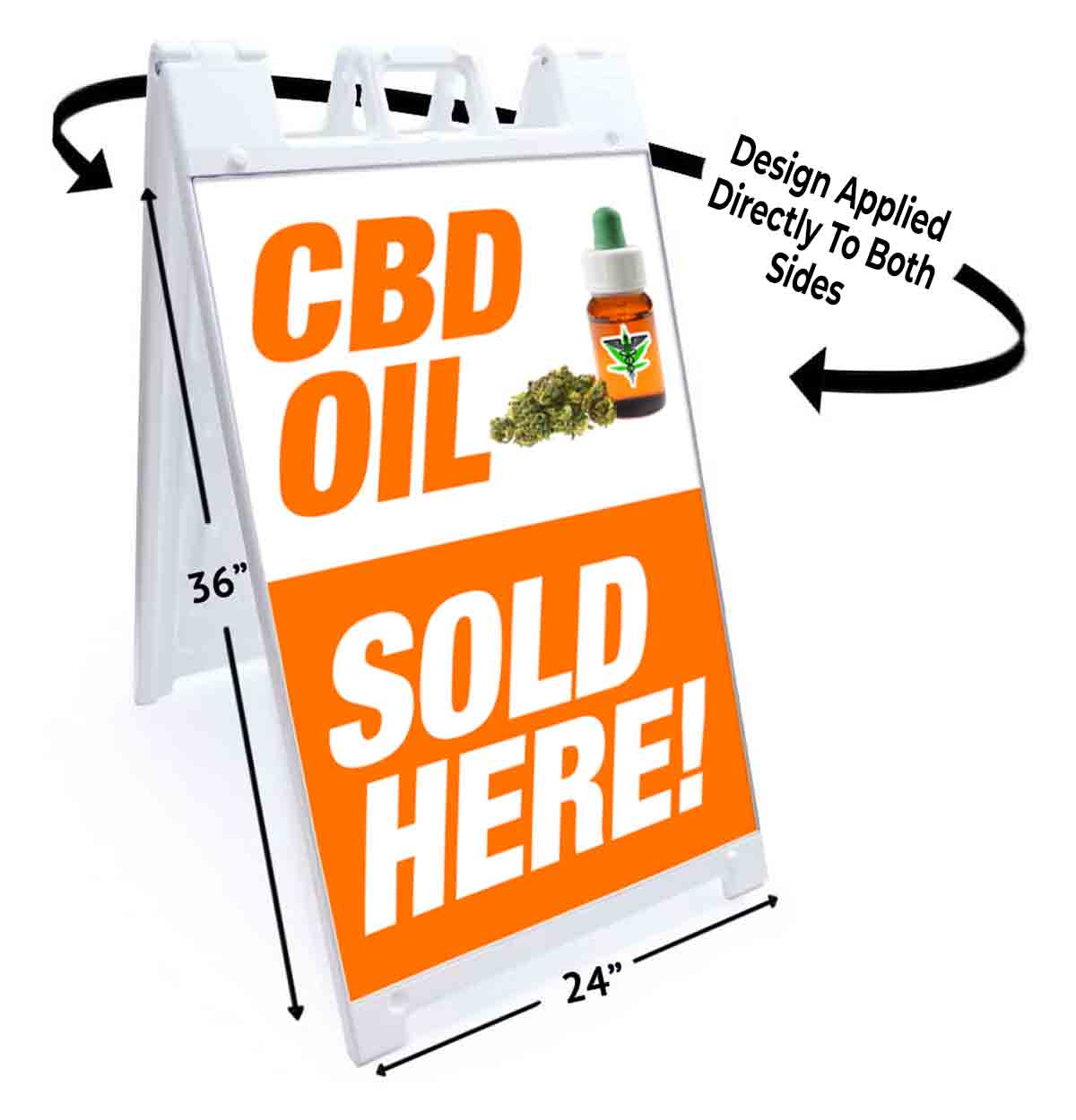 CBD OIL SOLD HERE Signicade 24×36 Aframe Sidewalk Sign Banner Decal CANNIBIDIOL