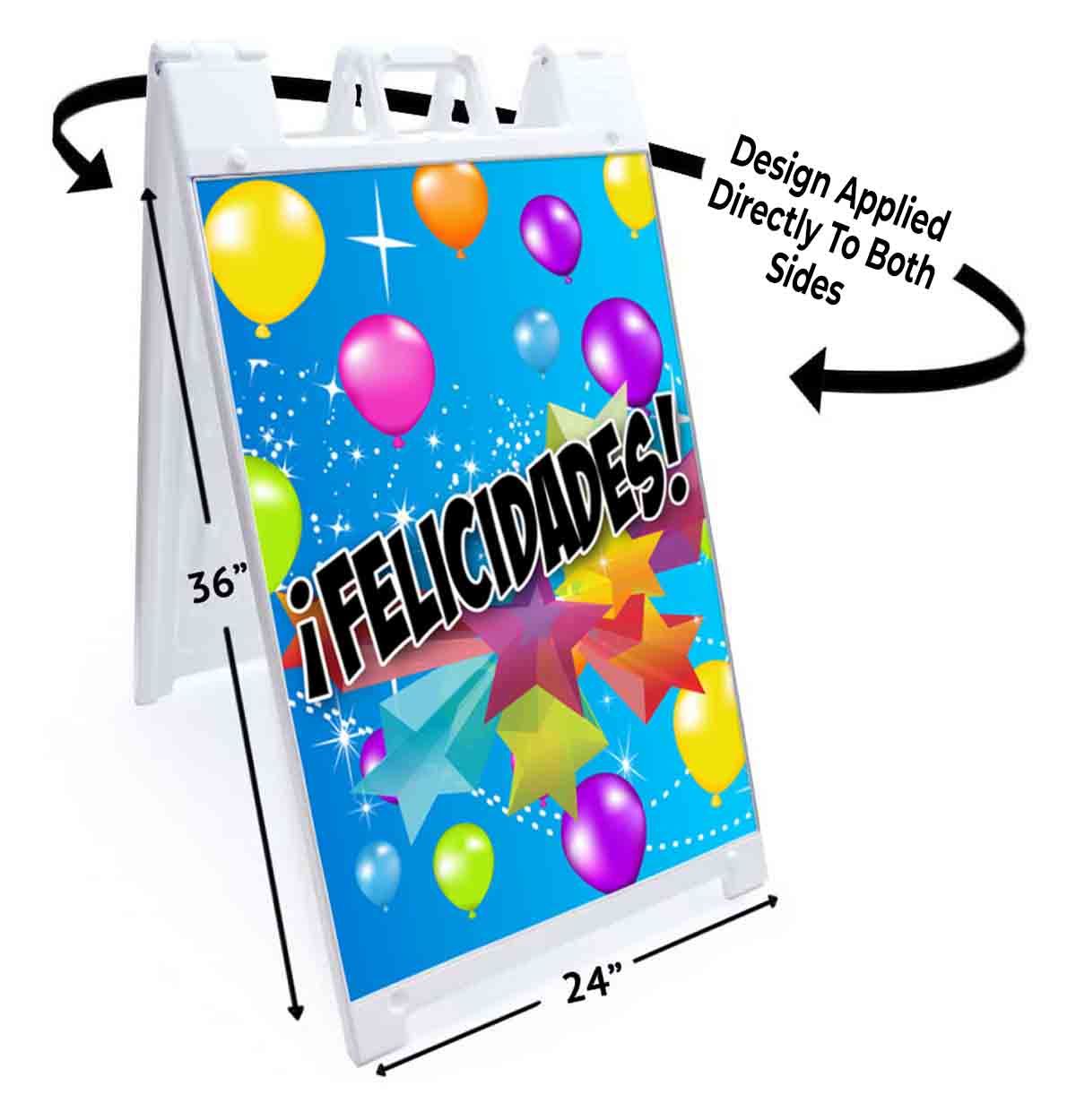 FELICIDADES 24×36 Aframe Sidewalk Sign Banner Decal CELEBRATE CONGRATULATIONS
