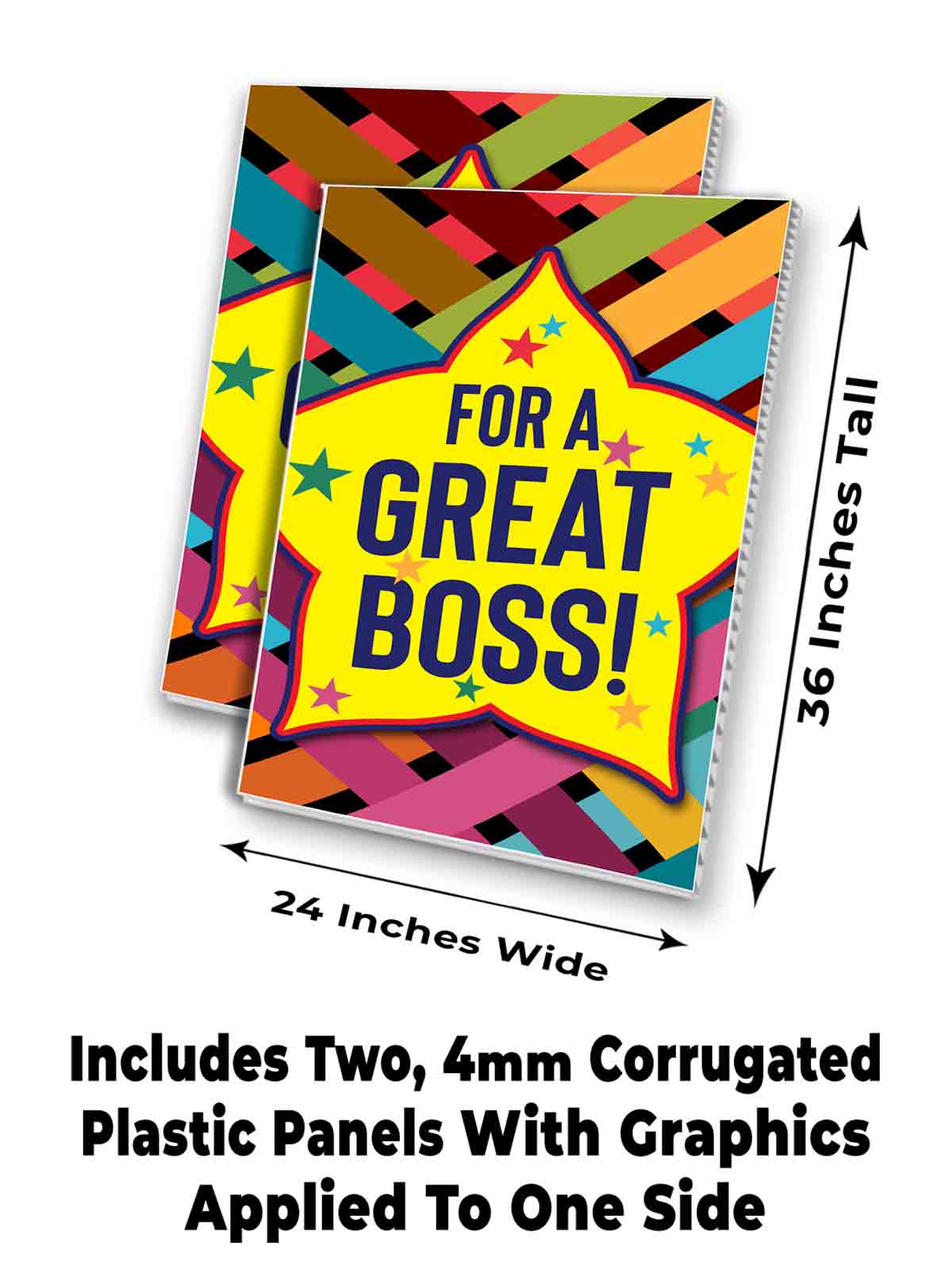 FOR A GREAT BOSS Signicade 24x36 Aframe Sidewalk Sign Banner Decal - Picture 7 of 9