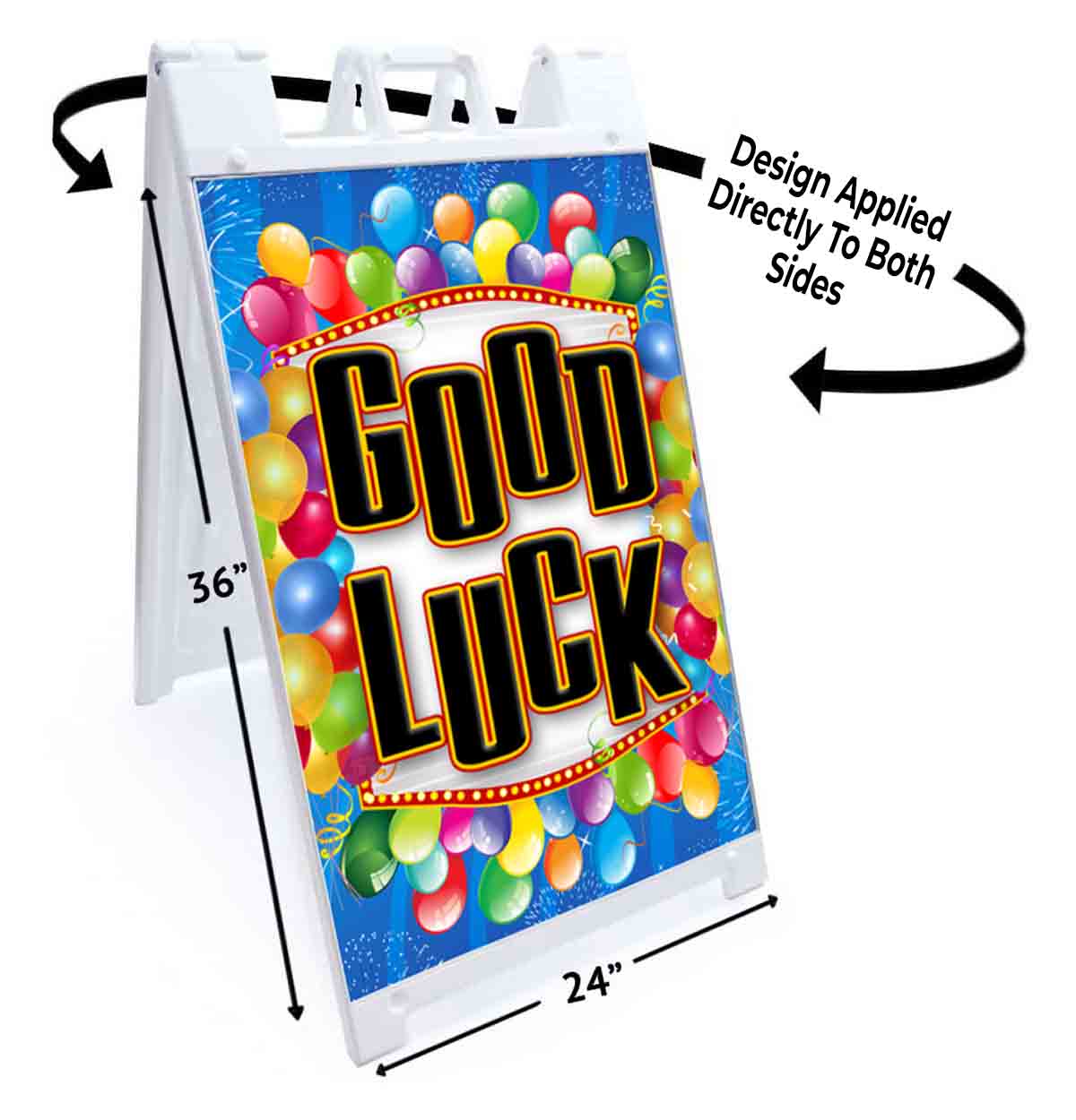 GOOD LUCK Signicade 24×36 Aframe Sidewalk Sign Banner Decal INSPIRATIONAL